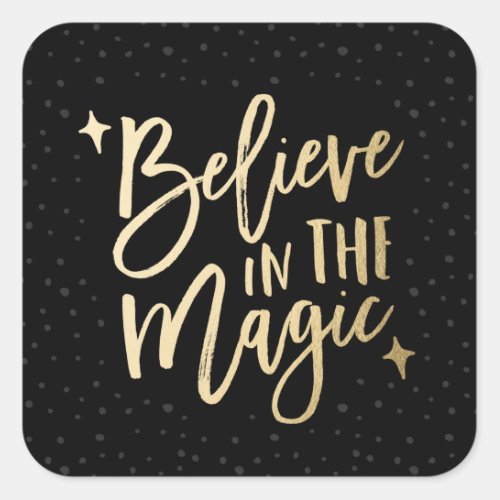 Believe In The Magic  Holiday Stickers in Black