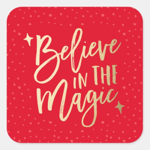 Believe In The Magic  Holiday Stickers in Red