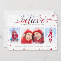 BELIEVE in the Magic Holidays Matching Text Effect Holiday Card