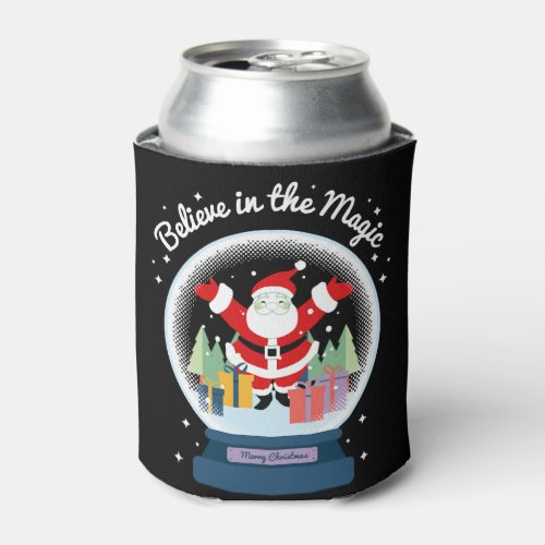 Believe In The Magic Merry Christmas Santa Snow Gl Can Cooler