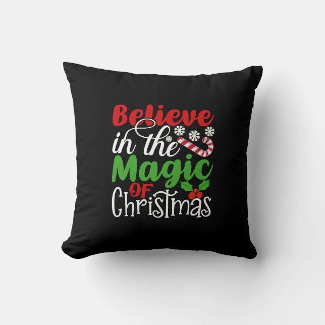 Believe in The Magic Of Christmas-82301 Throw Pillow (Front)