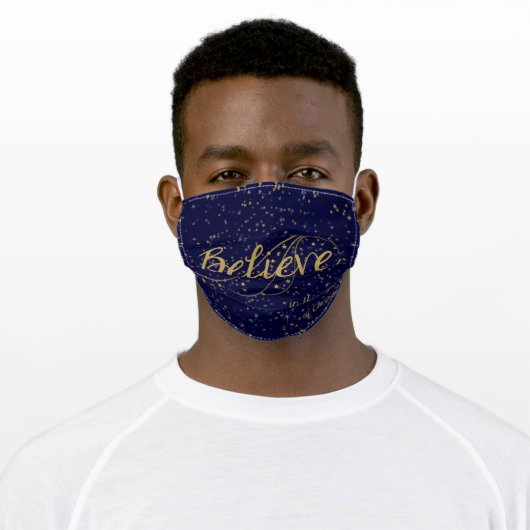 Believe in the magic of Christmas Adult Cloth Face Mask (Worn)