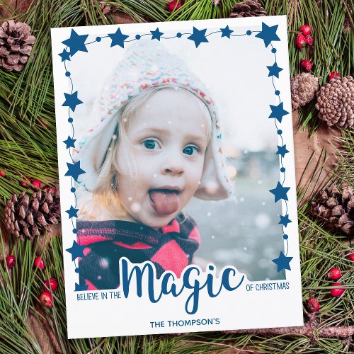 Believe in the Magic of Christmas Custom Photo Holiday Postcard