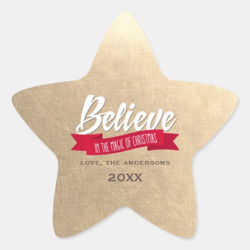 Believe in the Magic of Christmas Custom  Star Sticker