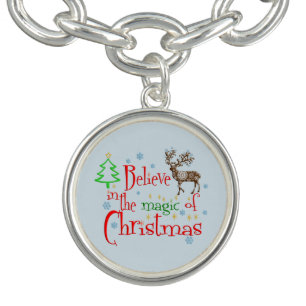 Believe In the Magic of Christmas Festive Holiday Bracelet
