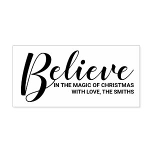 'Believe in the magic of Christmas' Festive Rubber Stamp