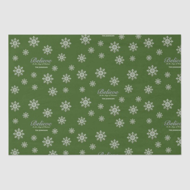 Believe in the Magic Of Christmas | Green Tissue Paper (Front)