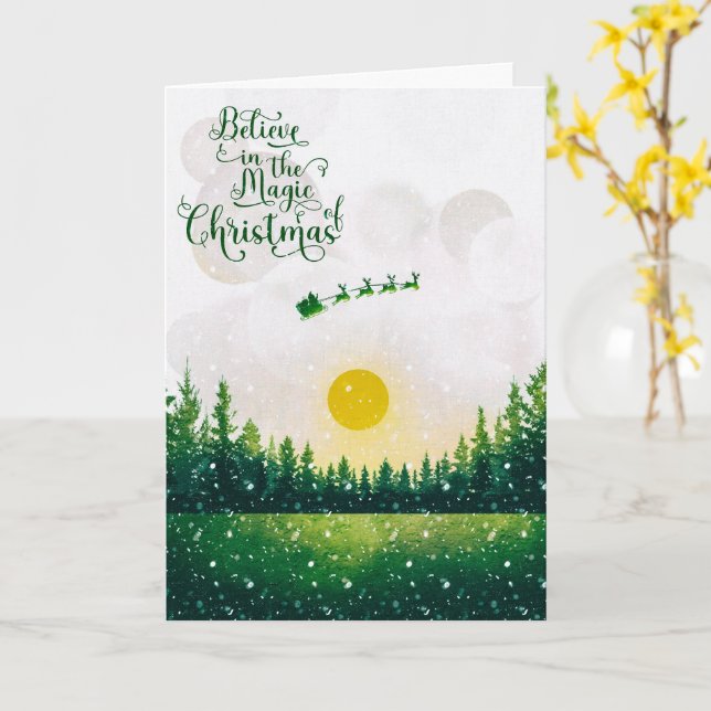 Believe in the Magic of Christmas Holiday Card (Yellow Flower)