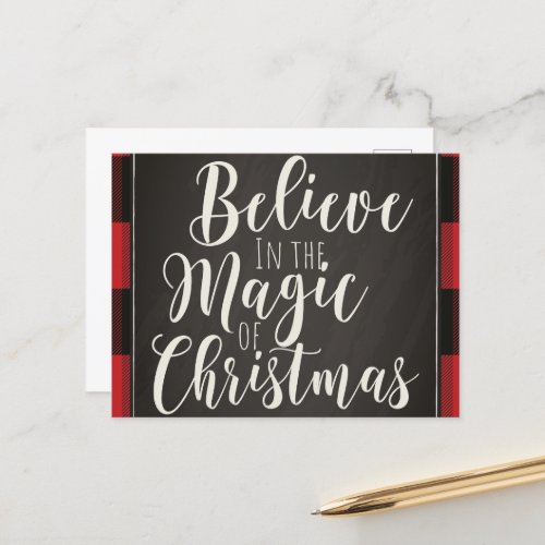 Believe In The Magic Of Christmas Holiday Postcard