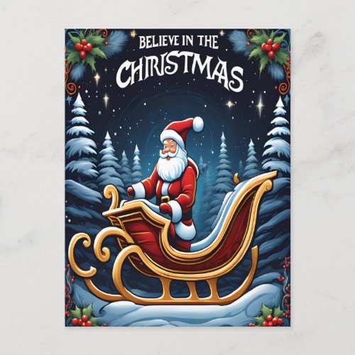 Believe in the Magic of Christmas  Holiday Postcard