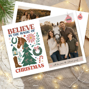 Believe in the Magic of Christmas Horse Family Holiday Card