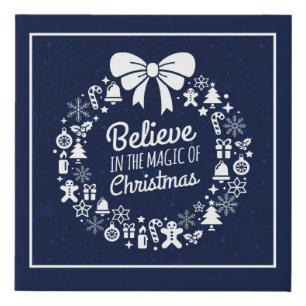 Believe In The Magic Of Christmas Icons Faux Canvas Print