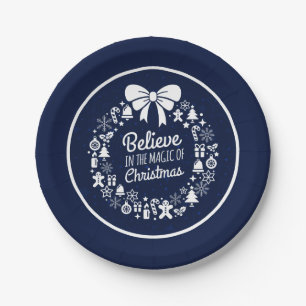 Believe In The Magic Of Christmas Icons Paper Plates