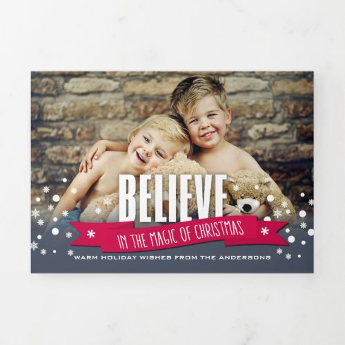 Believe in the Magic of Christmas Multi Photo  Tri_Fold Card