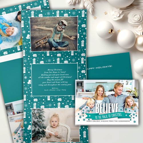 Believe in the Magic of Christmas Multi Photo  Tri_Fold Card