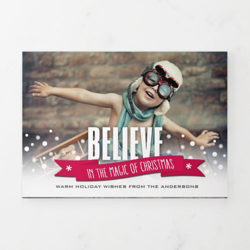 Believe in the Magic of Christmas Multi Photo  Tri_Fold Card