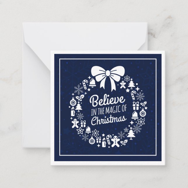 Believe In The Magic Of Christmas Personalized Note Card (Front)