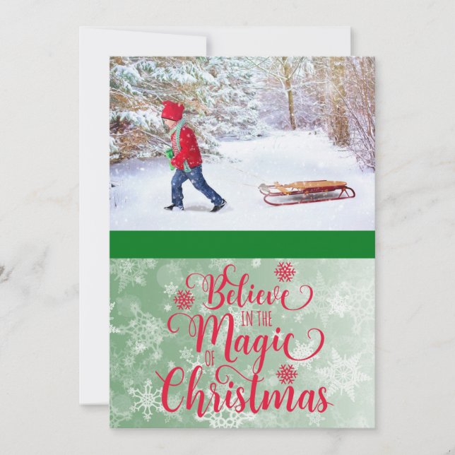Believe in the Magic of Christmas Photo Card (Front)