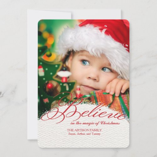 Believe In The Magic Of Christmas Photo Card