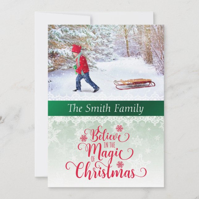 Believe in the Magic of Christmas Photo Card (Front)