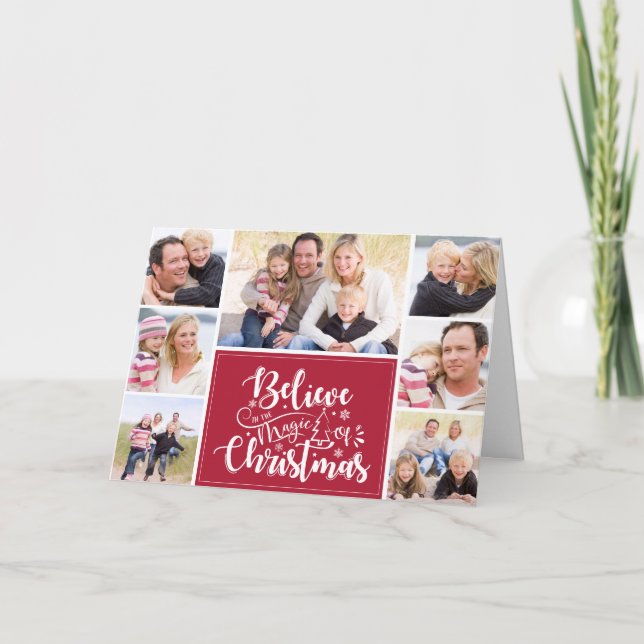 Believe in the Magic of Christmas Photo Folded Holiday Card (Front)