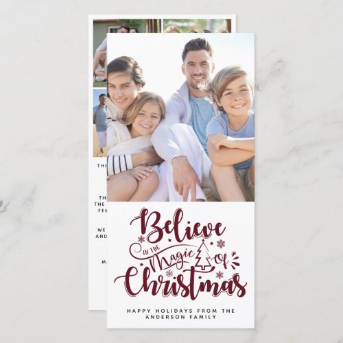 Believe in the Magic of Christmas Photo  Holiday Card