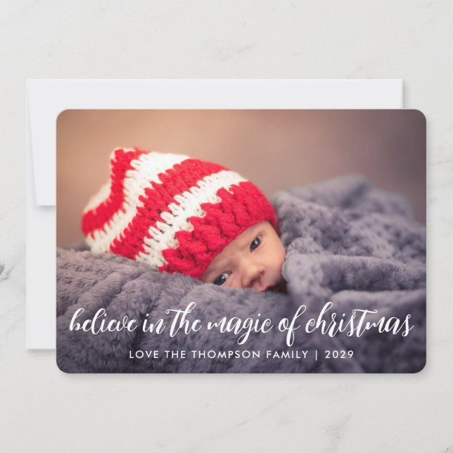 Believe in the Magic of Christmas Photo Holiday Card (Front)