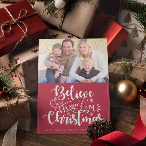 Believe in the Magic of Christmas Photo  Holiday Card