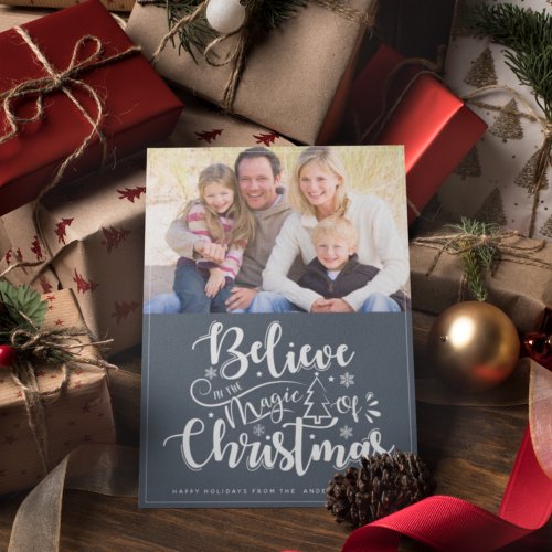 Believe in the Magic of Christmas Photo Holiday Card