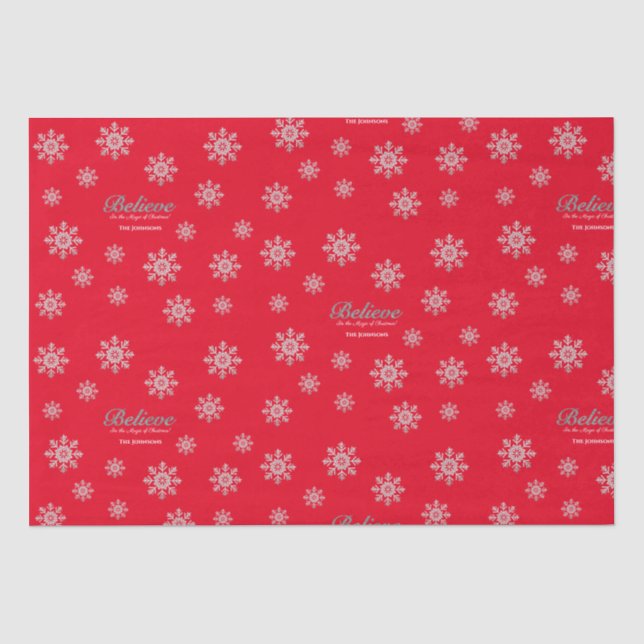 Believe in the Magic Of Christmas | Red Tissue Paper (Front)