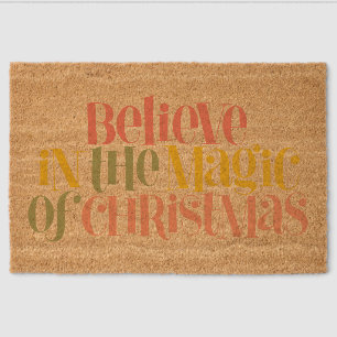 Believe in the Magic of Christmas - Retro Style Fiber Doormat