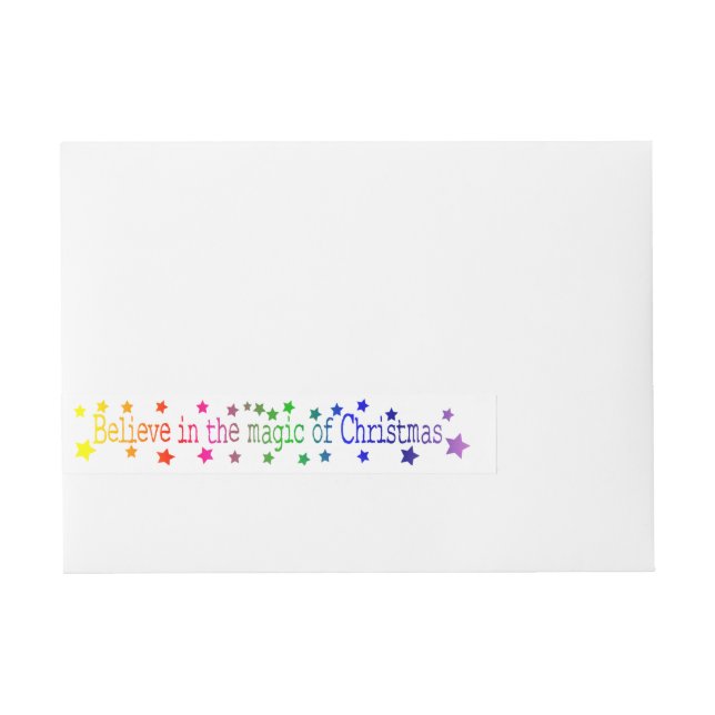 Believe in the magic of Christmas Wrap Around Address Label (Front)