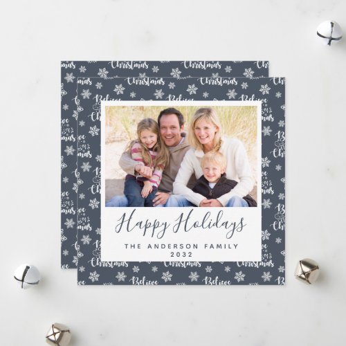 Believe in the Magic Photo Happy Holidays Holiday Card