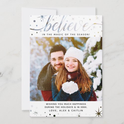 Believe in the Magic Photo_Matching Text Effect Holiday Card