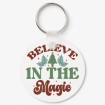 Believe in the magic Retro Christmas Holidays Keychain