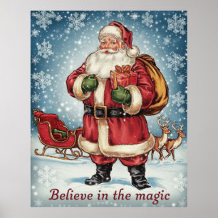Believe in the Magic Santa Claus Poster