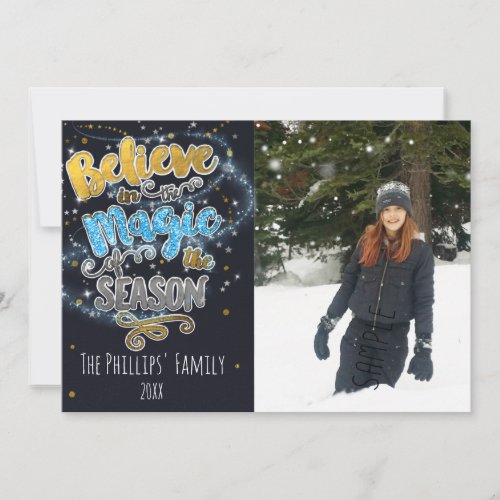 Believe in the Magic Season Holiday Photo Card