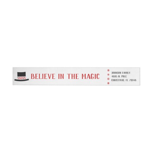 Believe in the Magic _ Snowmans Top Hat Wrap Around Label