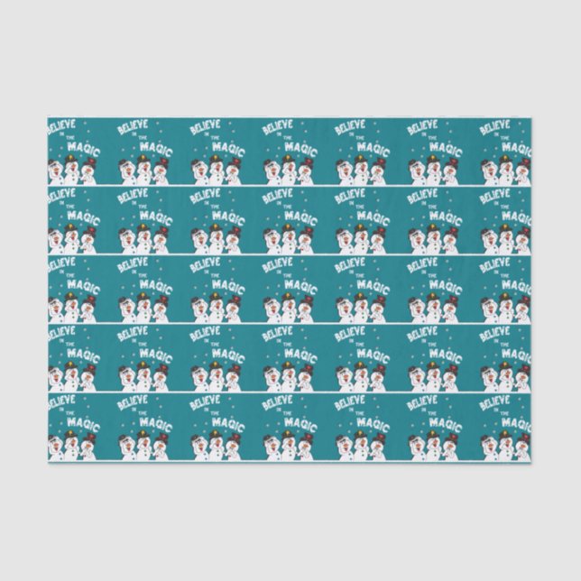 Believe in the Magic Snowmen Tissue Paper (Front)