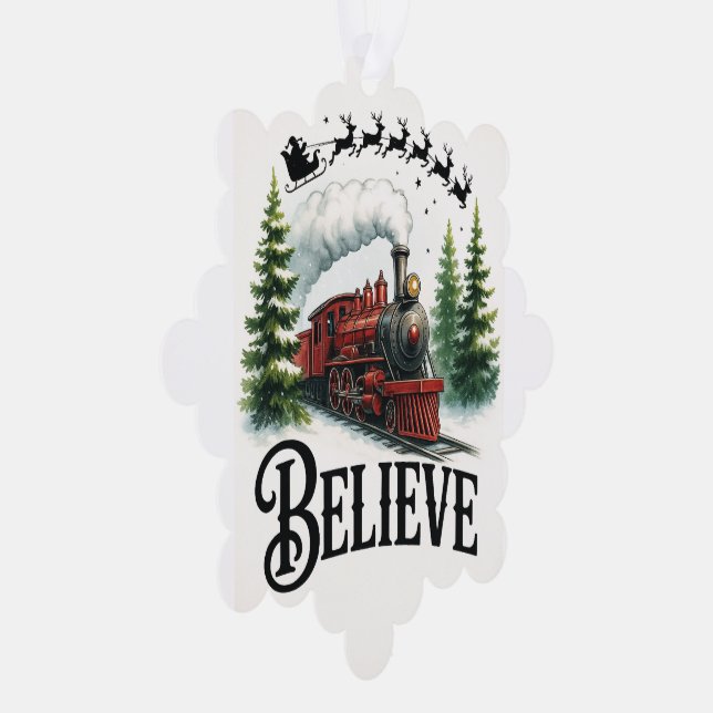 Believe in the Magic Train Ornament Card (Right)