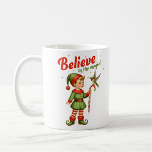 Believe in the magic vintage Christmas gnome candy Coffee Mug