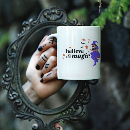 Believe in the Magic Witch Halloween Two_Tone Coffee Mug