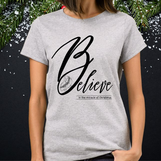 Believe In The Miracle Of Christmas Jesus Manger T-Shirt (Creator Uploaded)