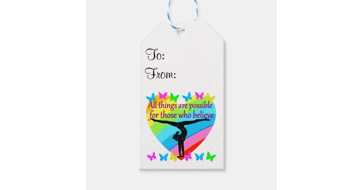 BELIEVE IN THE POWER OF YOUR GYMNASTICS DREAMS GIFT TAGS
