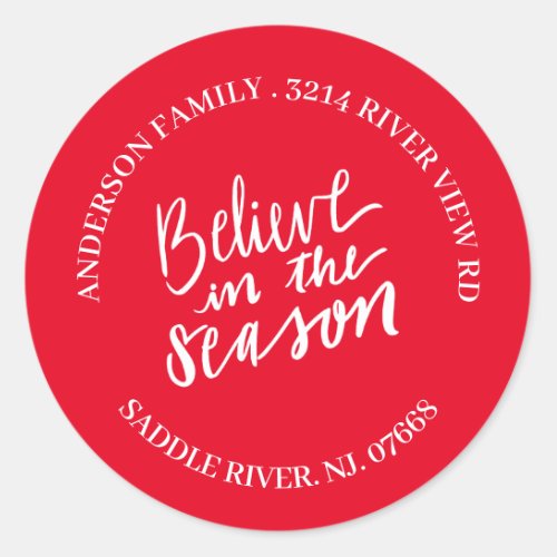 Believe in The Season Christmas Address Label