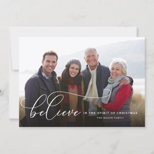 Believe In The Spirit Of Christmas Holiday Card