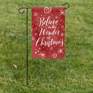 Believe in the Wonder of Christmas Christian Magic Garden Flag