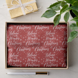 Believe in the Wonder of Christmas Lettering Stars Tissue Paper