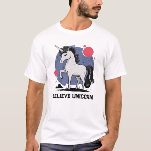 Believe in Unicorn Faith Horn Magic Dream  T_Shirt