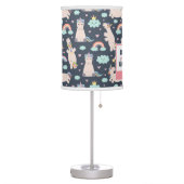 Believe in Unicorns Blue and Pink Girl Pattern Kid Table Lamp (Left)